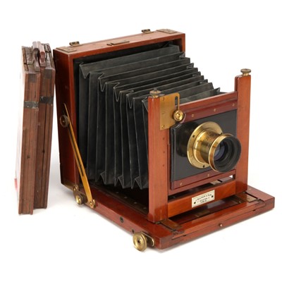 Lot 319 - A J. Robinson & Sons Acme Stand Half Plate Mahogany Field Camera