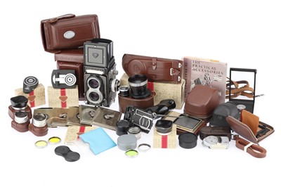 Lot 218 - A Rollei Rolleiflex T Medium Format TLR Camera Outfit