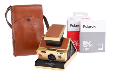 Lot 418 - A Polaroid SX-70 Land Camera Alpha 1 Gold SLR Instant Camera