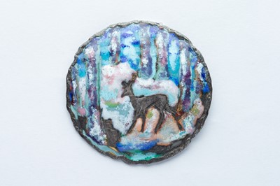 Lot 92 - A Loys Lucha Silver & Enamel Brooch