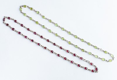 Lot 107 - Two Necklaces Cabochon Citrine & Cabochon Garnet