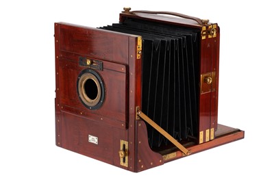 Lot 483 - A Large Ross 10x12 Mahogany & Brass Tailbaord Camera