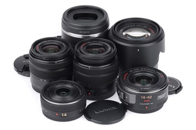 Lot 513 - A Group of Panasonic Lumix M43 Camera Lenses