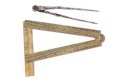 Lot 970 - A Very Small 6" Brass Sector