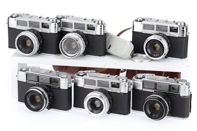 Lot 72 - Six Yashica Minister Series 35mm Rangefinder Cameras