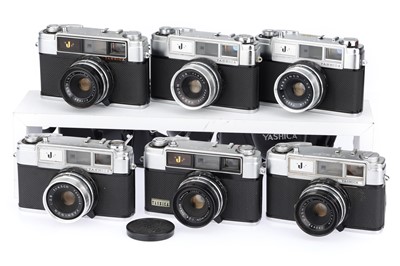 Lot 75 - Six Yashica J 35mm Rangefinder Cameras
