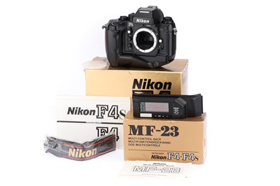 Lot 89 - A Nikon F4S 35mm SLR Camera & a Nikon MF-23 Multi-Control Back