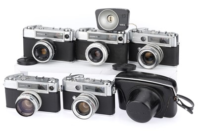 Lot 85 - Five Yashica 35mm Rangefinder Cameras