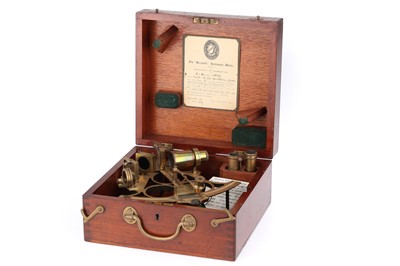 Lot 702 - A Mezzanith Brass Nautical Sextant