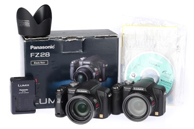 Lot 296 - A Pair of Lumix FZ-28 Digital Bridge Cameras