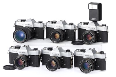 Lot 100 - Six Yashica TL-Electro 35mm SLR Cameras