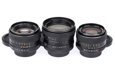 Lot 129 - Three Yashica M42 Screw Mount Lenses