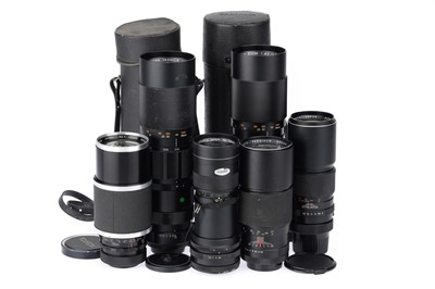 Lot 130 - ꩜ A Selection of Yashica M42 Screw Mount Telephoto & Zoom Lenses