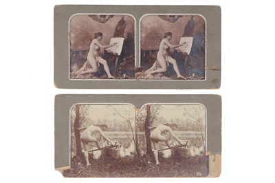 Lot 663 - 2 German, Stereo Aktfotos Nude Cards