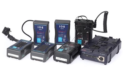 Lot 613 - ꩜ An IDX Double Charger and IDX Batteries
