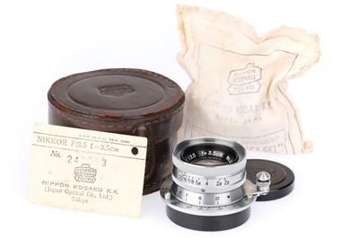 Lot 9 - A Nippon Kogaku W-Nikkor.C 3.5cm f/2.5 Lens