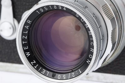 Lot 12 - A Leica M3 Rangefinder Camera Outfit