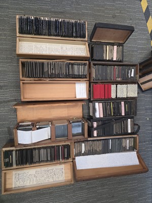 Lot 667 - ꩜ Large Collection of Magic Lantern Slides in 10 Wooden Boxes