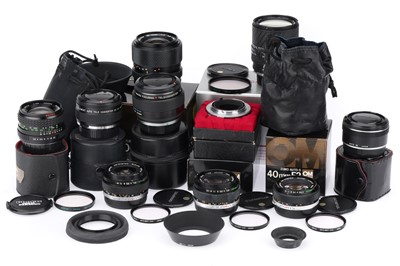 Lot 362 - A Selection of Olympus OM Lenses and Converters