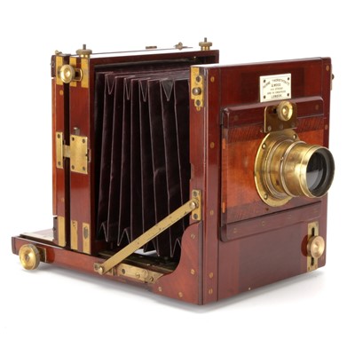 Lot 336 - A Horne, Thornthwaite & Wood Half Plate Mahogany Tailboard Camera