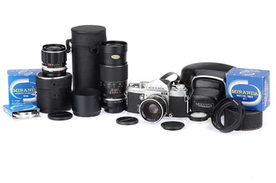 Lot 114 - A Miranda Sensomat RE 35mm SLR Camera Outfit