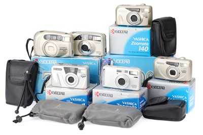 Lot 140 - Five Boxed Yashica / Kyocera 35mm Compact Cameras