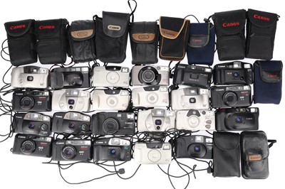 Lot 142 - A Large Selection of Canon Compact 35mm Cameras