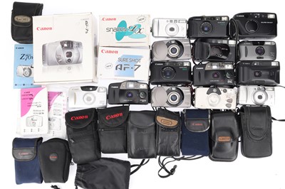 Lot 143 - A Large Selection of Canon Compact 35mm Cameras