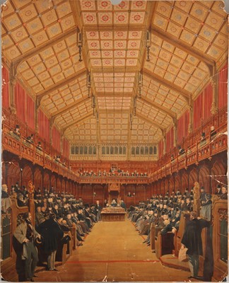 Lot 82 - Two Large Lithographs of the Lords and Commons 1858 after Joseph Nash