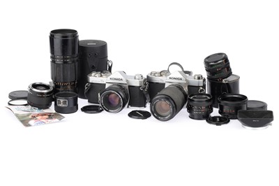 Lot 119 - A Selection of Konica Cameras and Lenses