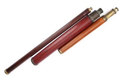 Lot 485 - Collection of 3 Early Wooden Body Telescopes