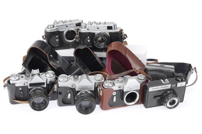 Lot 117 - ꩜ A Group of Soviet 35mm SLR Cameras