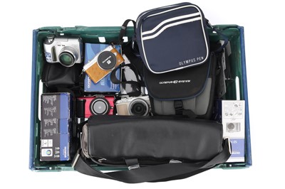 Lot 191 - A Selection of Olympus Digital Cameras & Accessories