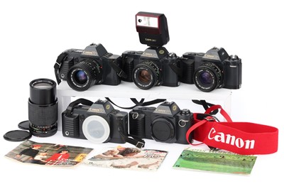 Lot 118 - A Group of Canon T-series 35mm SLR Cameras