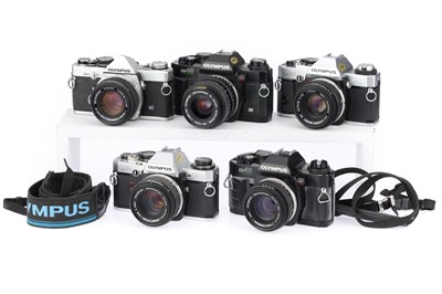 Lot 137 - A Large Selection of Olympus OM Series 35mm SLR Cameras & Lenses