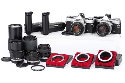 Lot 138 - A Selection of Olympus 35mm Cameras & Lenses