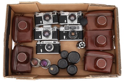 Lot 46 - A Selection of Soviet Rangefinder Cameras & Lenses