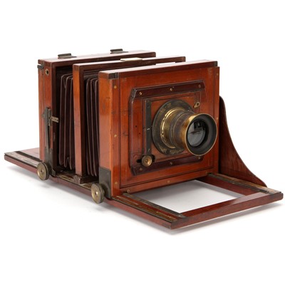 Lot 342 - A Fine J. Billcliff Long Focus Half Plate Mahogany Tailbaord Camera