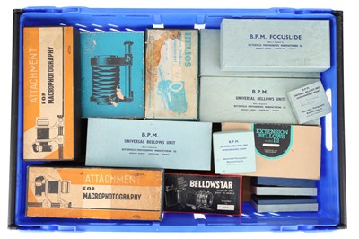 Lot 338 - ꩜ A Selection of Macro Bellows Attachments & Accessories