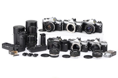 Lot 134 - A Selection of Olympus OM Series 35mm SLR Cameras