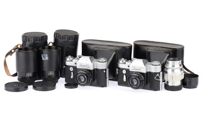 Lot 64 - Two Zenit 3M 35mm SLR Cameras & Lenses