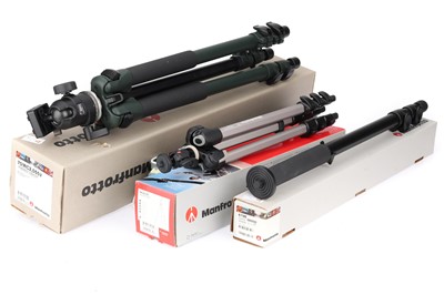 Lot 324 - ꩜ A Group of Manfrotto Tripods