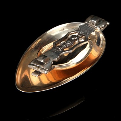 Lot 14 - A Large Continental Silver Double-folding Medicine Spoon