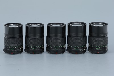 Lot 305 - Five Canon FD f/3.5 135mm Lenses