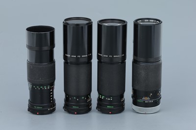 Lot 308 - Four Canon FD Telephoto Lenses