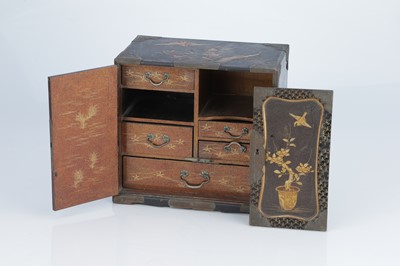 Lot 97 - A Japanese Black Lacquer Cabinet