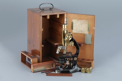 Lot 34 - Leitz Brass Compound Monocular Microscope