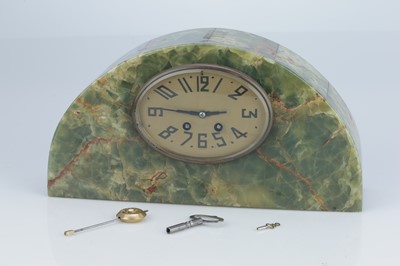 Lot 85 - Green Marble Art Deco Mantle Clock