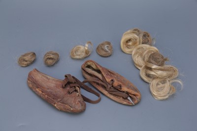 Lot 105 - A Lovely Antique Pair of Childrens Leather Shoes