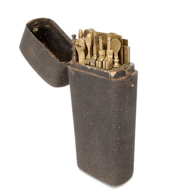 Lot 146 - An Early Pocket Set of Brass Drawing Instruments